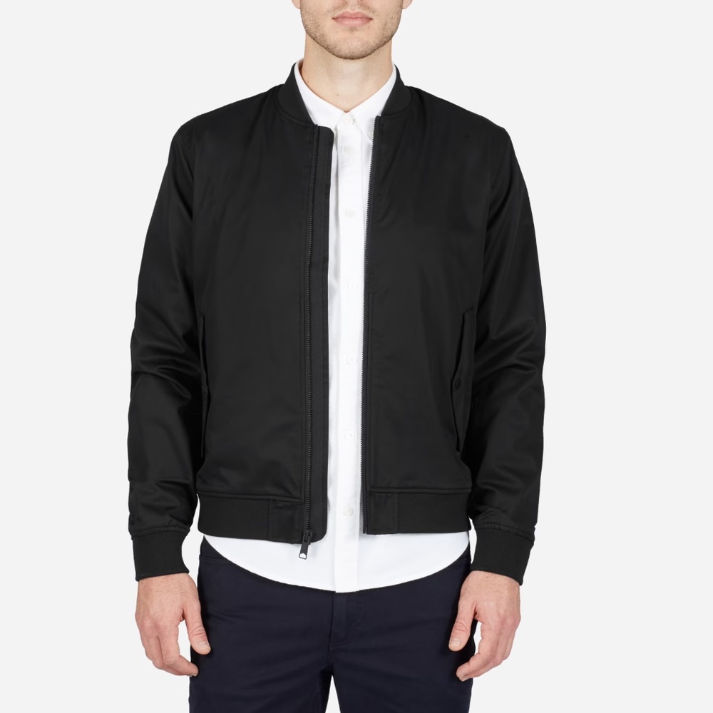 Everlane Cotton Bomber Jacket Black Size XS